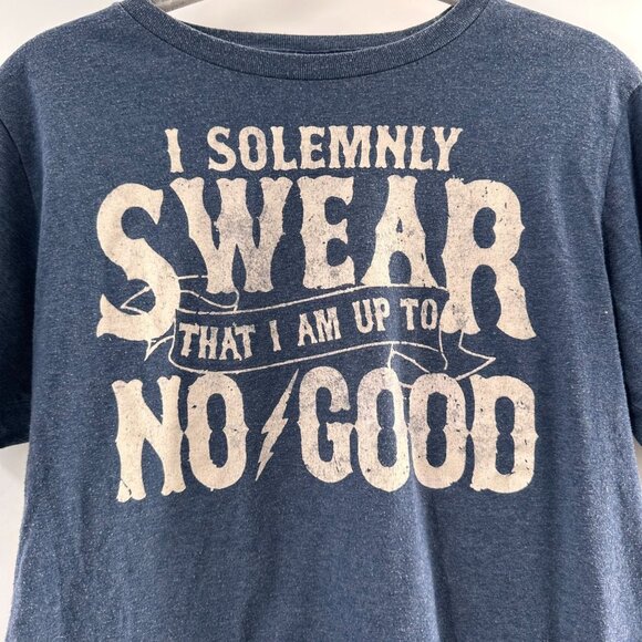 Harry Potter Navy Blue "I Solemnly Swear I Am Up To No Good" Graphic Shirt XL - Picture 5 of 6